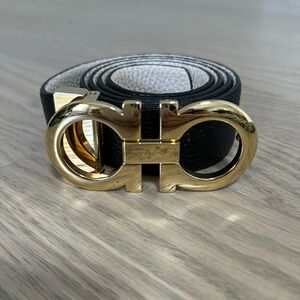 Salvatore Ferragamo Women’s Reversible Leather Logo Belt